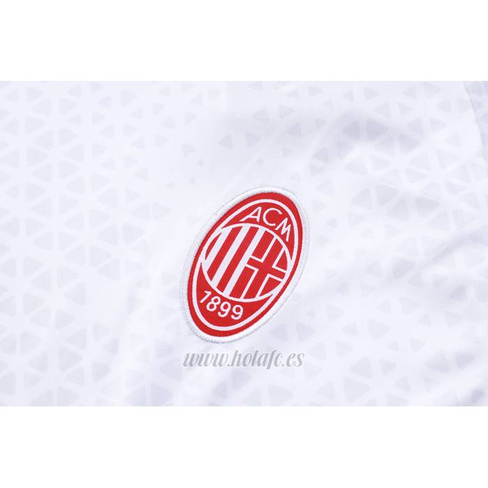 Chandal del AC Milan Manga Corta 2023-2024 Blanco - Pantalon Corto